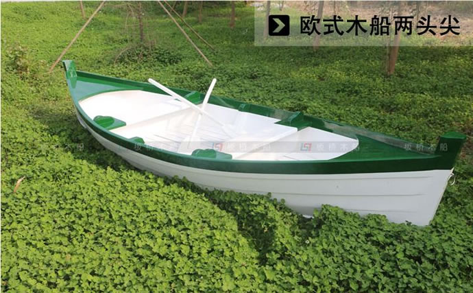 厂家直销两头尖手划欧式木船 旅游景观装饰道具船 钓鱼捕渔船